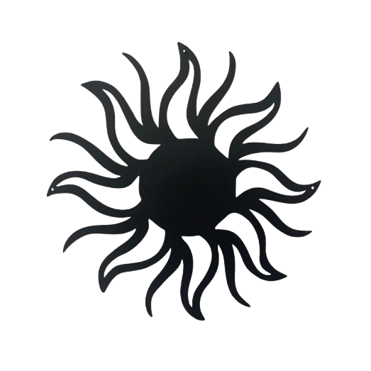 IRON SUN WALL ART (BLACK)